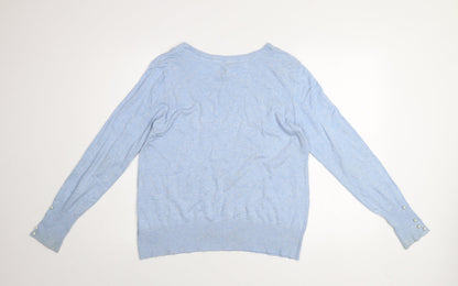 Womens UK Size L CULTURE Blue Pullover Jumper