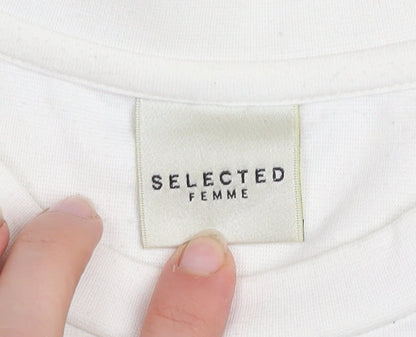 Womens UK Size S Selected Femme White Pullover Sweatshirt