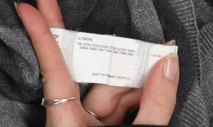 Losan Men's Grey Striped Cotton V-Neck Pullover Jumper M