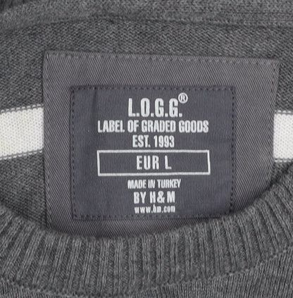 Mens UK Size L H&M Grey Pullover Jumper