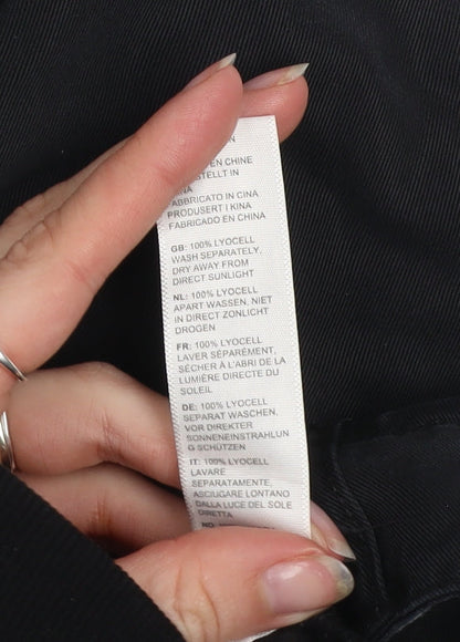 Fat Face Women Black Size 12 Cropped Trousers 100% Lyocell