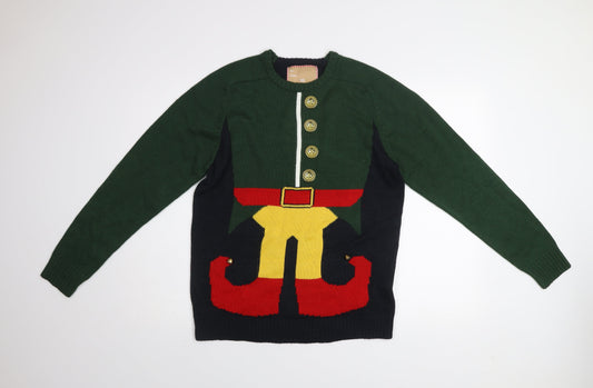 Cedarwood State Men's Multicoloured Christmas Elf Jumper Size M