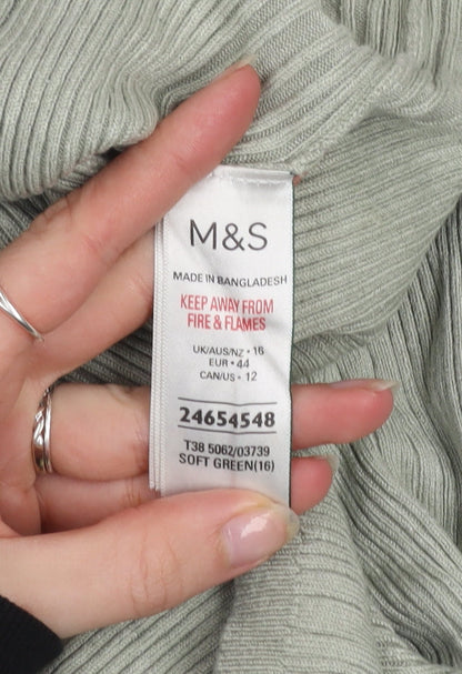 Womens UK Size 16 Marks and Spencer Green Pullover Jumper