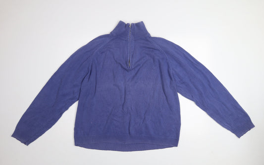Mens UK Size 2XL Roberto Gallini Blue 1/2 Zip Sweatshirt