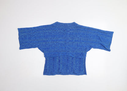 Womens UK Size 12-14 A|wear Blue Wrap Jumper