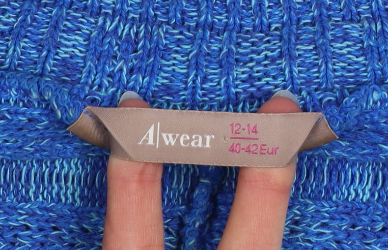 Womens UK Size 12-14 A|wear Blue Wrap Jumper