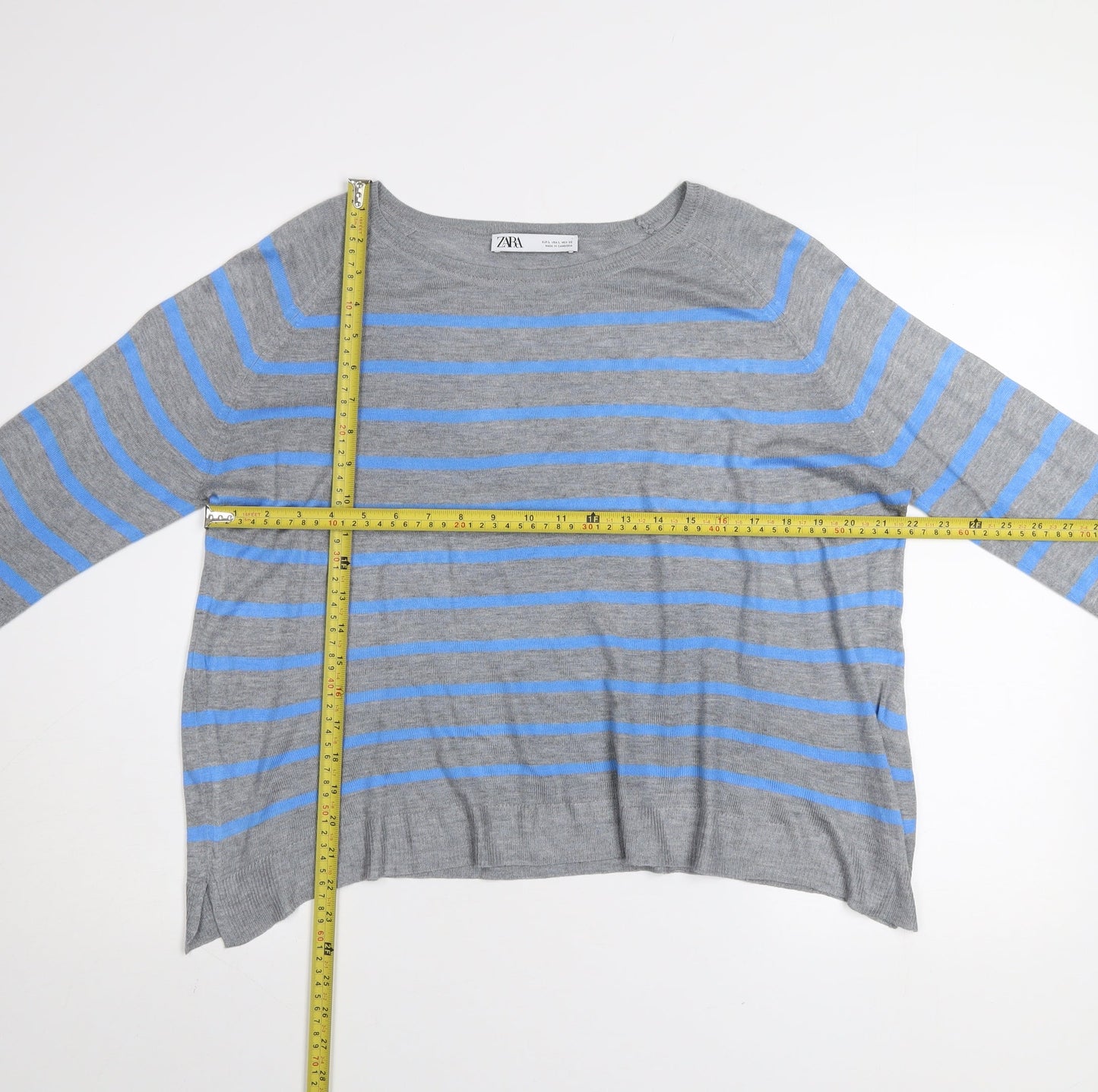 Womens UK Size L Zara Grey Pullover Jumper