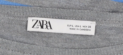 Womens UK Size L Zara Grey Pullover Jumper