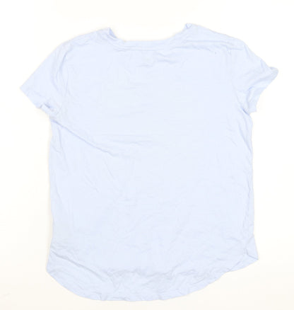 GAP Kids Girls Blue Sequin Star Graphic T-Shirt XL Short Sleeve