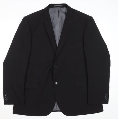 George Men's Black Regular Fit Suit Jacket 46R Polyester Blazer