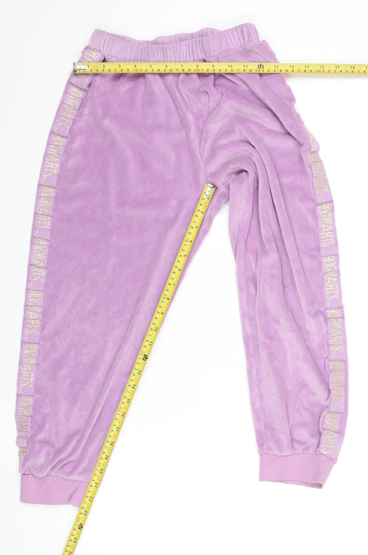 Marks and Spencer Girls Purple Harry Potter Hogwarts Velour Jogger Trousers 11-12 Years
