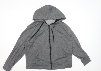 Champion Men's Grey L Full Zip Hoodie Jacket Fleece Lined Activewear