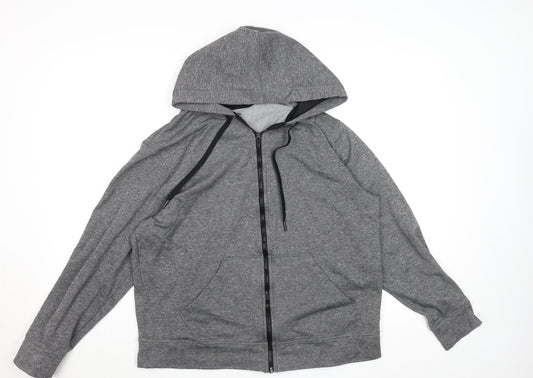 Champion Men's Grey L Full Zip Hoodie Jacket Fleece Lined Activewear