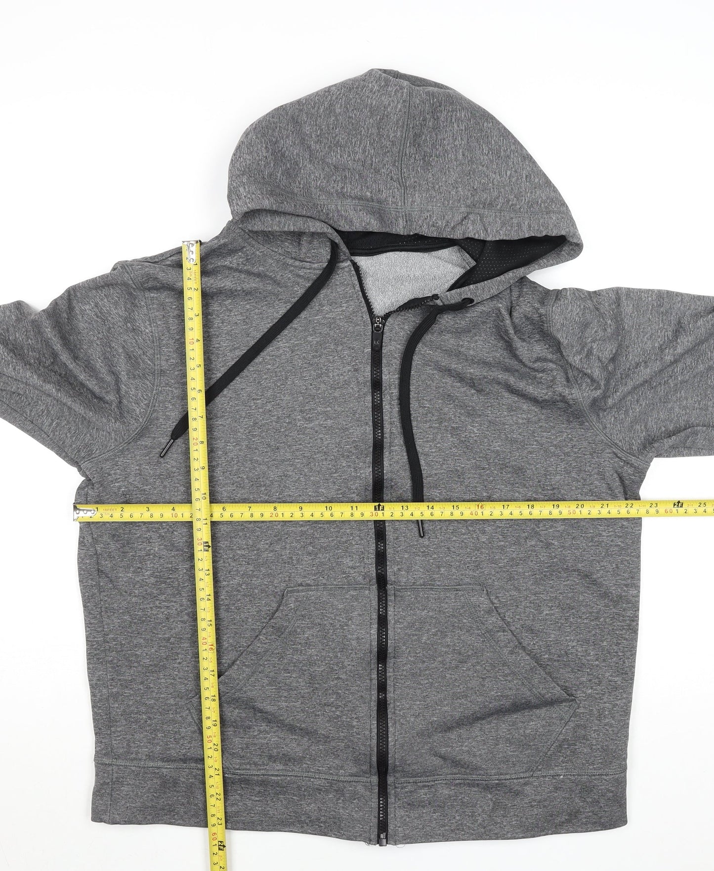 Champion Men's Grey L Full Zip Hoodie Jacket Fleece Lined Activewear