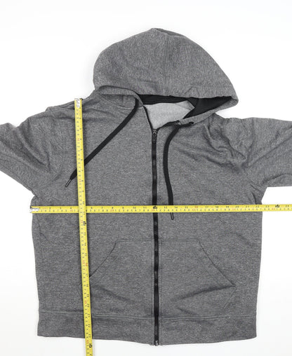 Champion Men's Grey L Full Zip Hoodie Jacket Fleece Lined Activewear