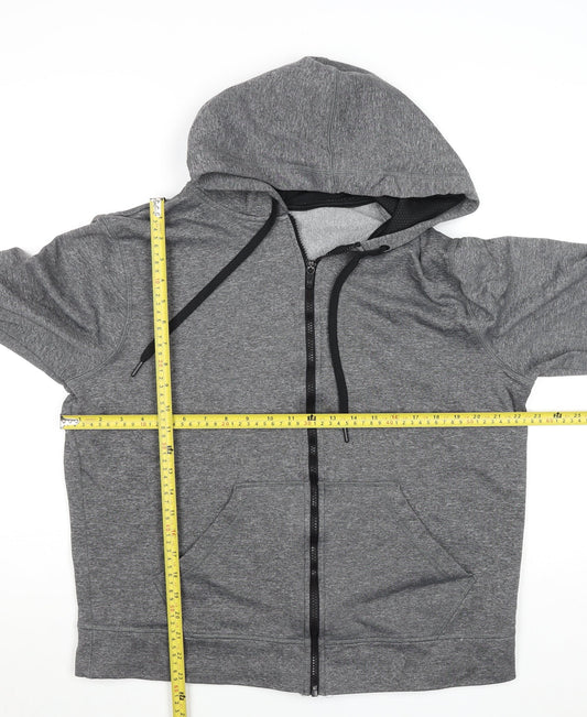 Champion Men's Grey L Full Zip Hoodie Jacket Fleece Lined Activewear