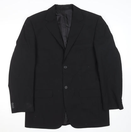 George Men's Black 38R Wool Blend Regular Fit Suit Jacket