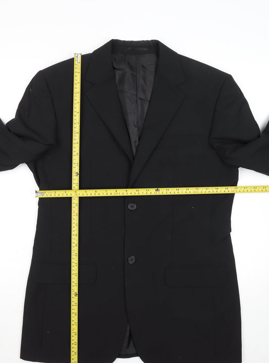 George Men's Black 38R Wool Blend Regular Fit Suit Jacket