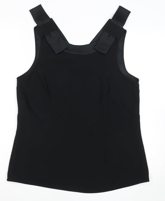 Gallery Women’s Black Size 14 Camisole Tank Top with Bow Straps