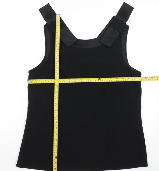 Gallery Women’s Black Size 14 Camisole Tank Top with Bow Straps