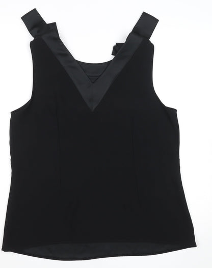 Gallery Women’s Black Size 14 Camisole Tank Top with Bow Straps