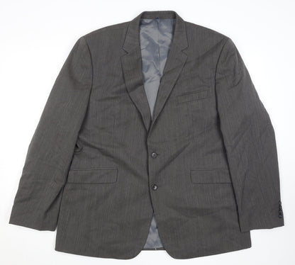 Mens UK Size 46 Burton Menswear London Regular Grey Suit Jacket