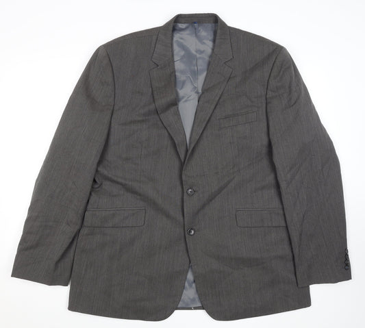 Mens UK Size 46 Burton Menswear London Regular Grey Suit Jacket