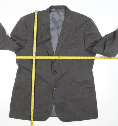 Mens UK Size 46 Burton Menswear London Regular Grey Suit Jacket