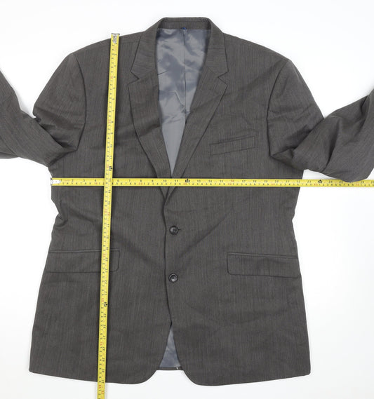 Mens UK Size 46 Burton Menswear London Regular Grey Suit Jacket
