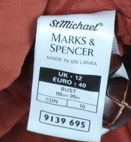 Womens UK Size 12 Marks and Spencer Brown Parka Coat