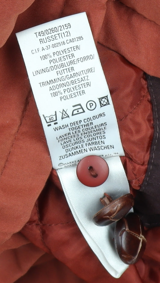 Womens UK Size 12 Marks and Spencer Brown Parka Coat