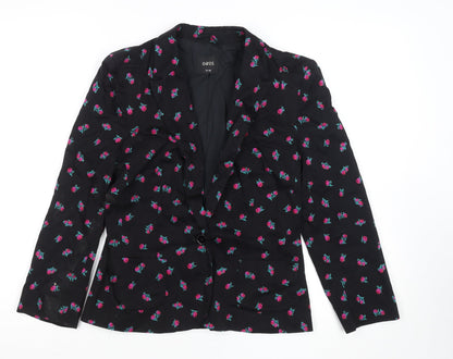 Oasis Women’s Black Floral Cotton Blend Blazer UK 12