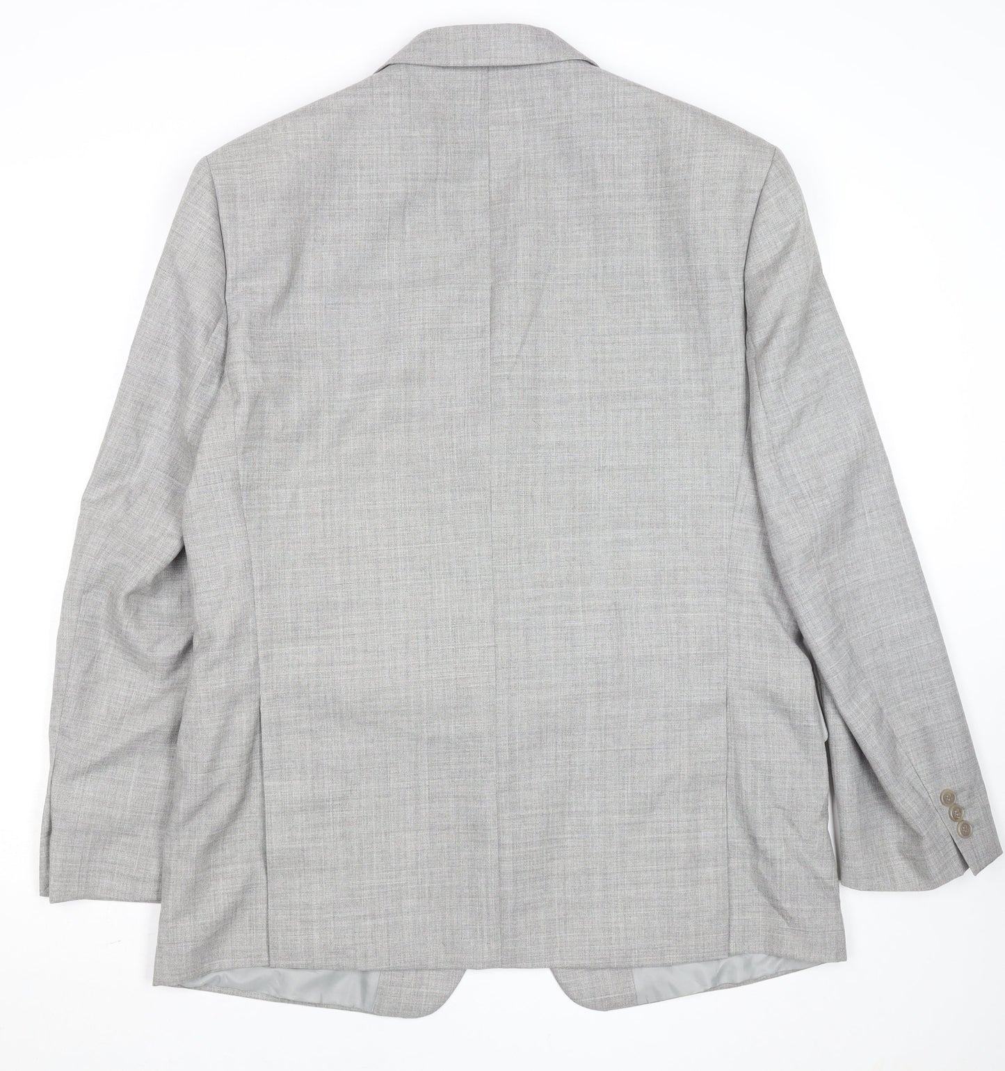 Men’s Grey Wool Blend 42R Classic Single Breasted Blazer