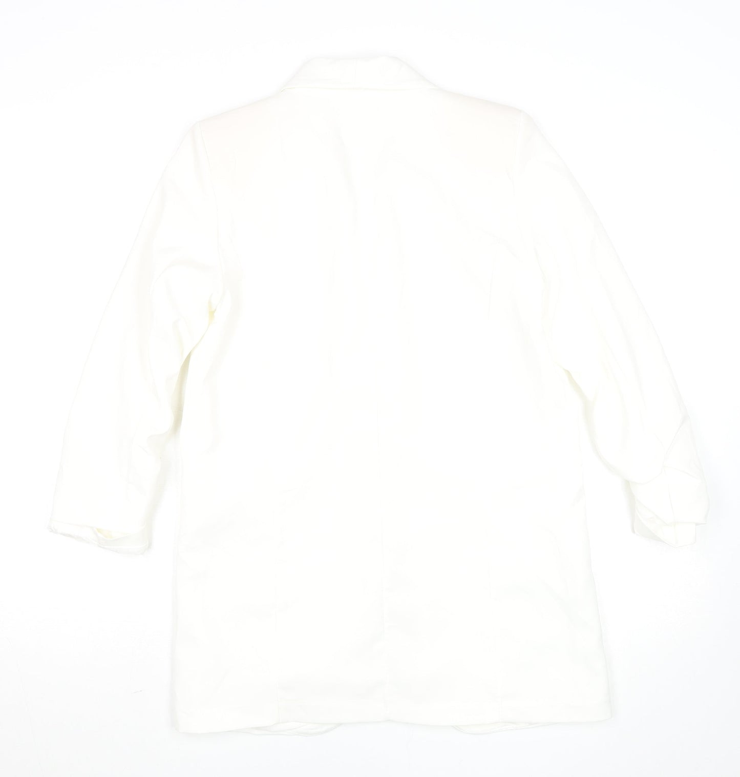 Boohoo Womens White Shawl Collar Longline Blazer Size S