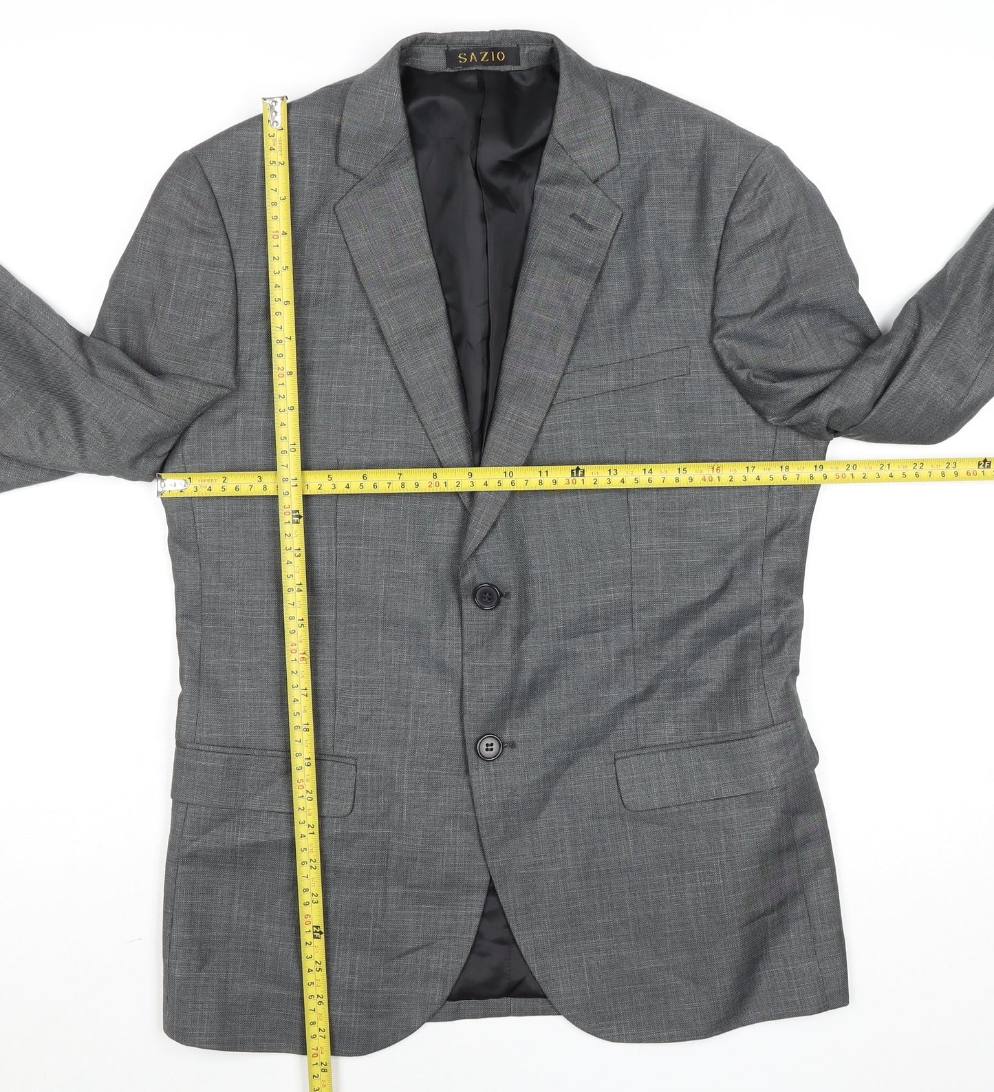 Mens UK Size 38 Sazio Regular Grey Suit Jacket