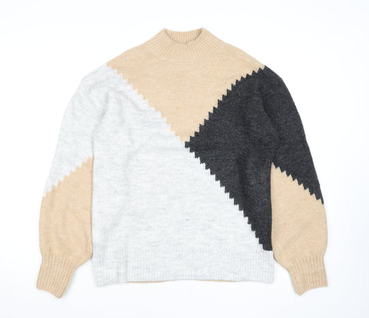 Womens UK Size S New Look Beige Pullover Jumper