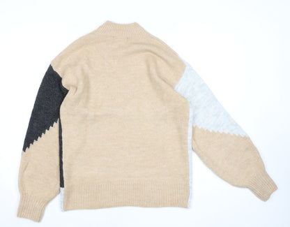 Womens UK Size S New Look Beige Pullover Jumper
