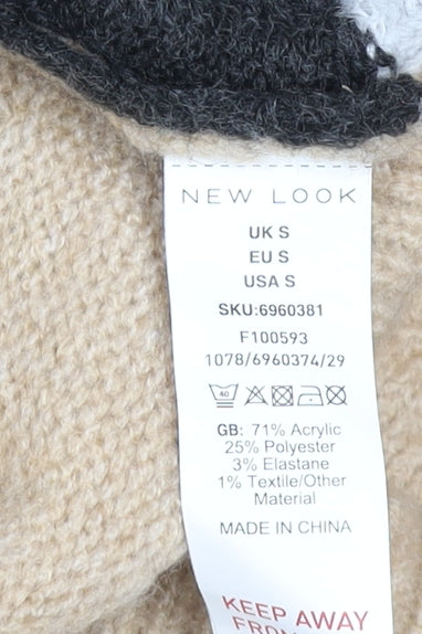 Womens UK Size S New Look Beige Pullover Jumper