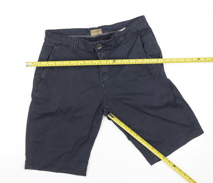 Consenso Men Navy Blue Chino Shorts Cotton Blend Size 34