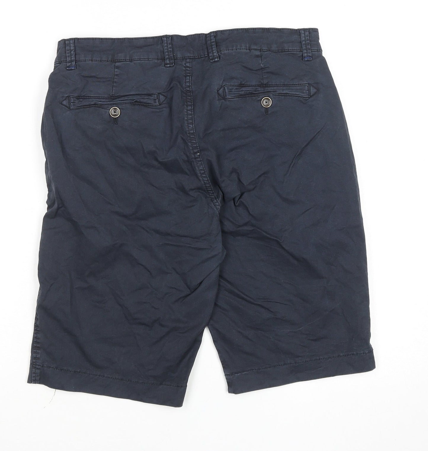 Consenso Men Navy Blue Chino Shorts Cotton Blend Size 34