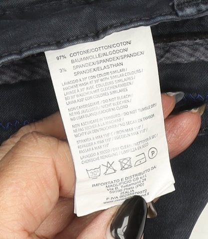 Consenso Men Navy Blue Chino Shorts Cotton Blend Size 34