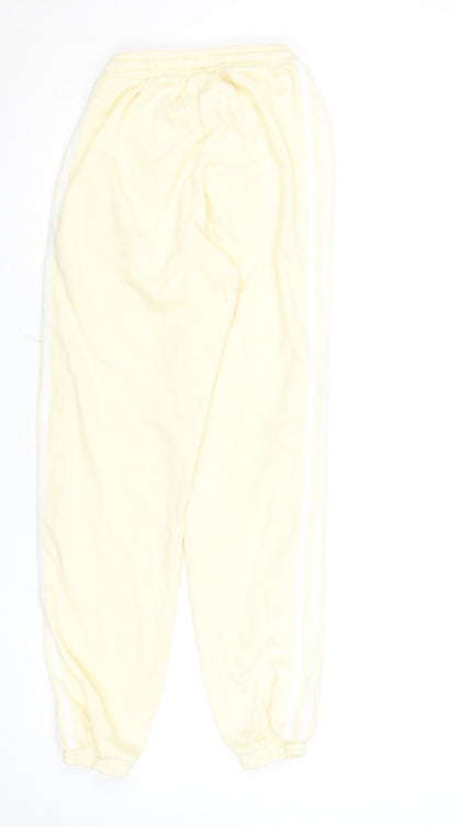 Womens UK Size 4 adidas Regular Fit Jogger Beige Trousers