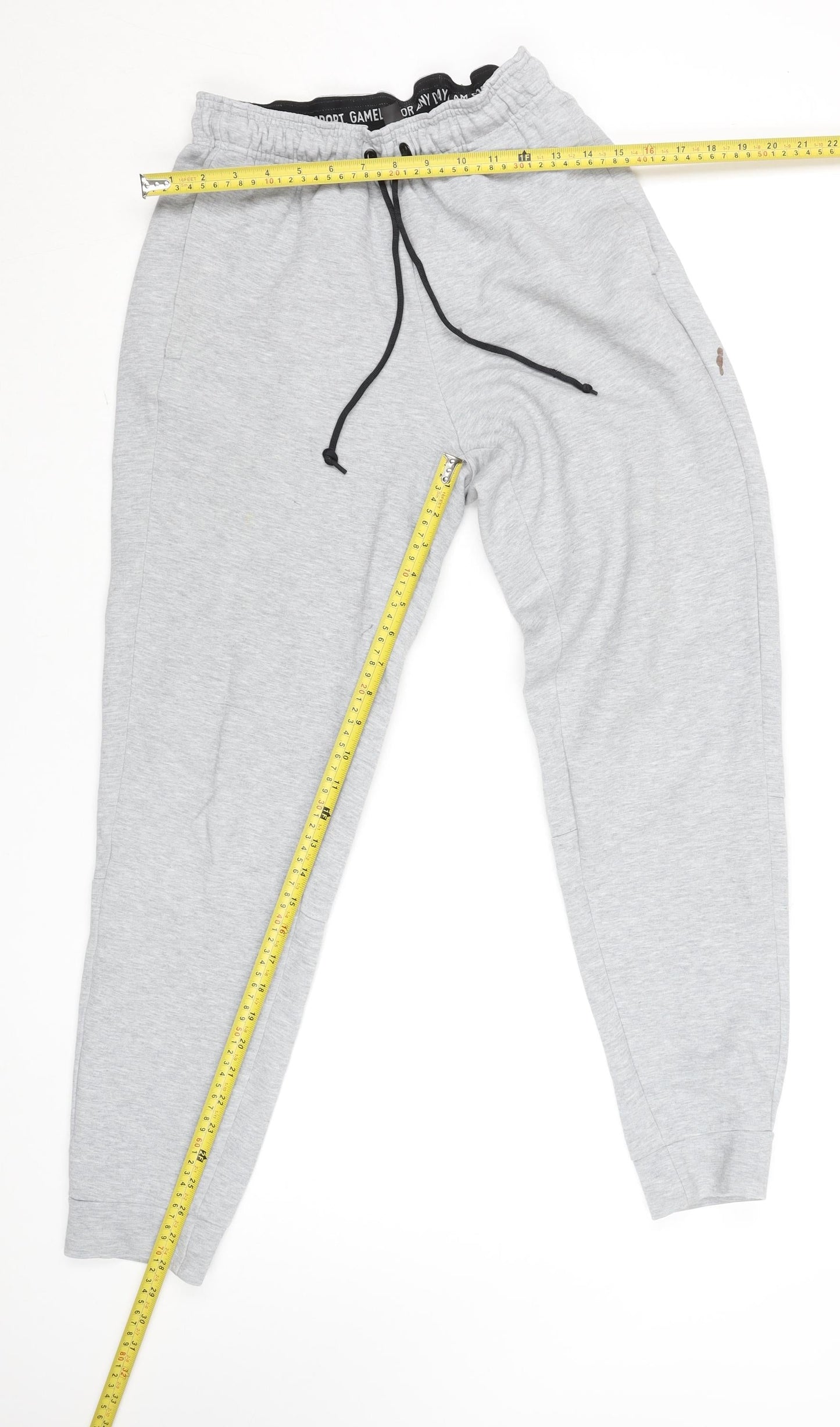 adidas Men's Grey Jogger Sweatpants S Regular Fit Cotton Blend