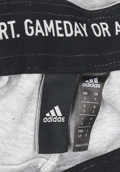 adidas Men's Grey Jogger Sweatpants S Regular Fit Cotton Blend