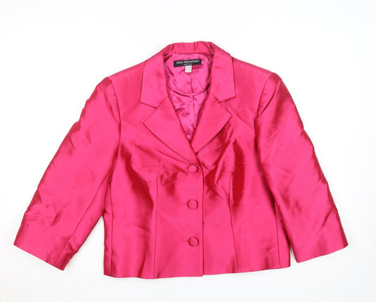 Womens UK Size 14 Veni Infantino Regular Pink Blazer