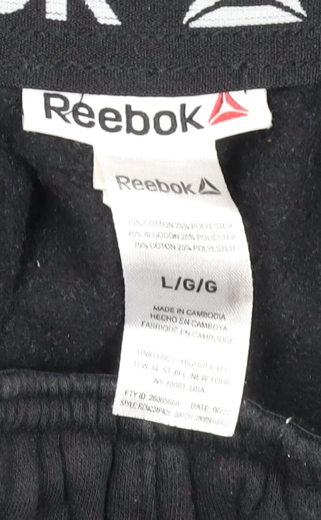 Reebok Men's Black L Jogger Sweatpants Cotton Blend Activewear