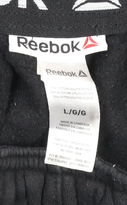 Reebok Men's Black L Jogger Sweatpants Cotton Blend Activewear