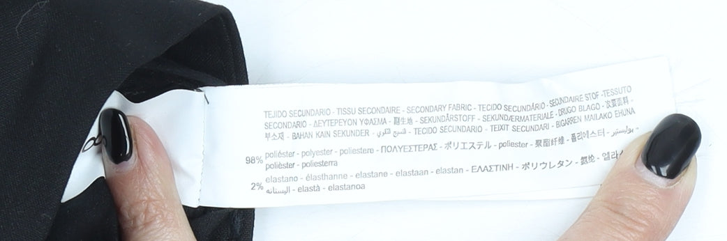 Zara Men Black Slim Fit Dress Pants 32W Formal Satin Trim Trousers