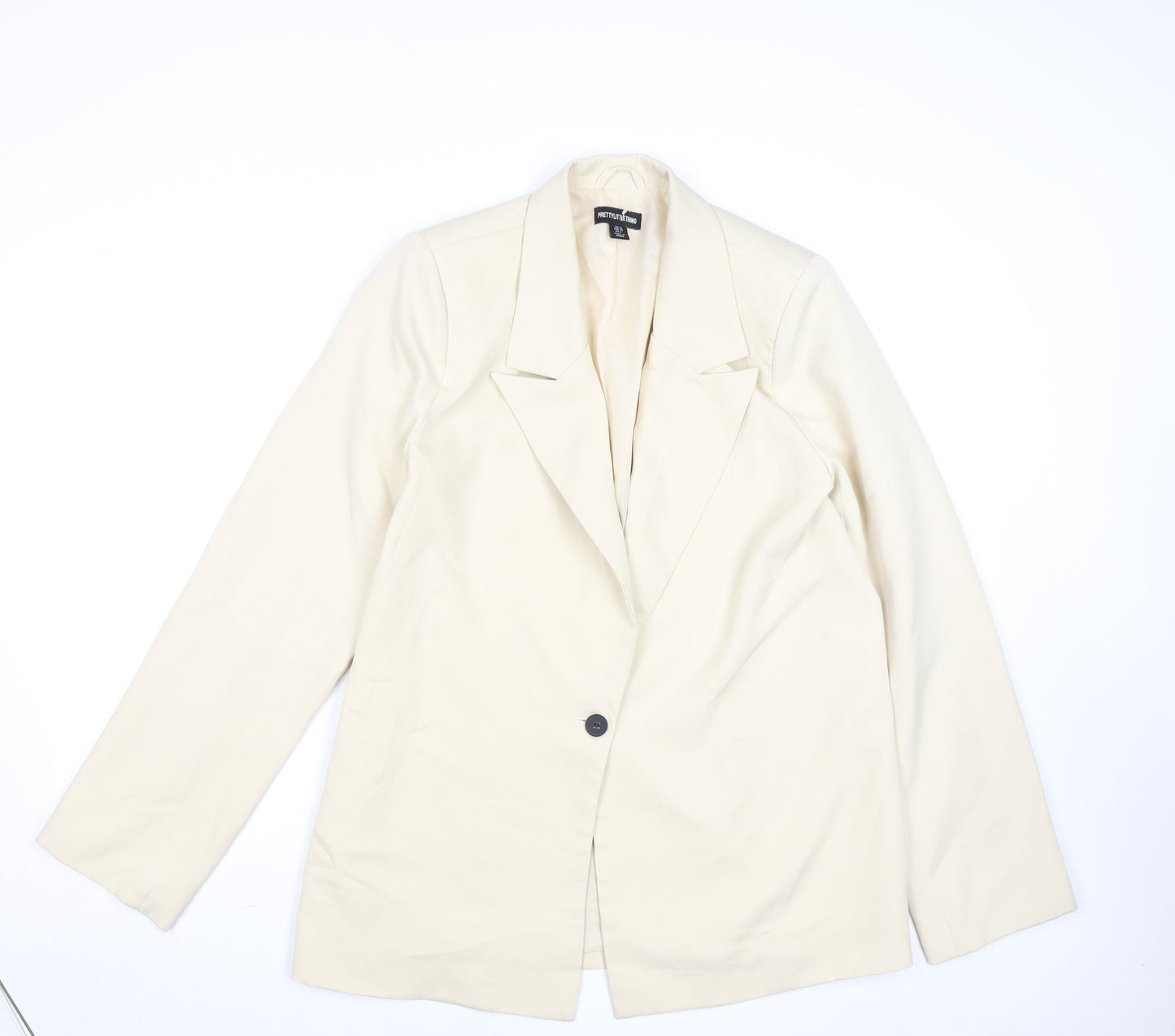 Womens UK Size 10 PRETTYLITTLETHING Beige Basic Jacket