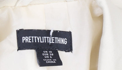 Womens UK Size 10 PRETTYLITTLETHING Beige Basic Jacket